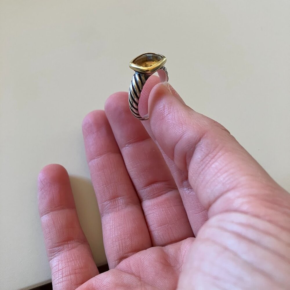 David Yurman Two-Tone Citrine Albion Ring 7 - Picture 5 of 7